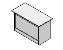 Office Desk Set "Sud" - Wooden Straight Table