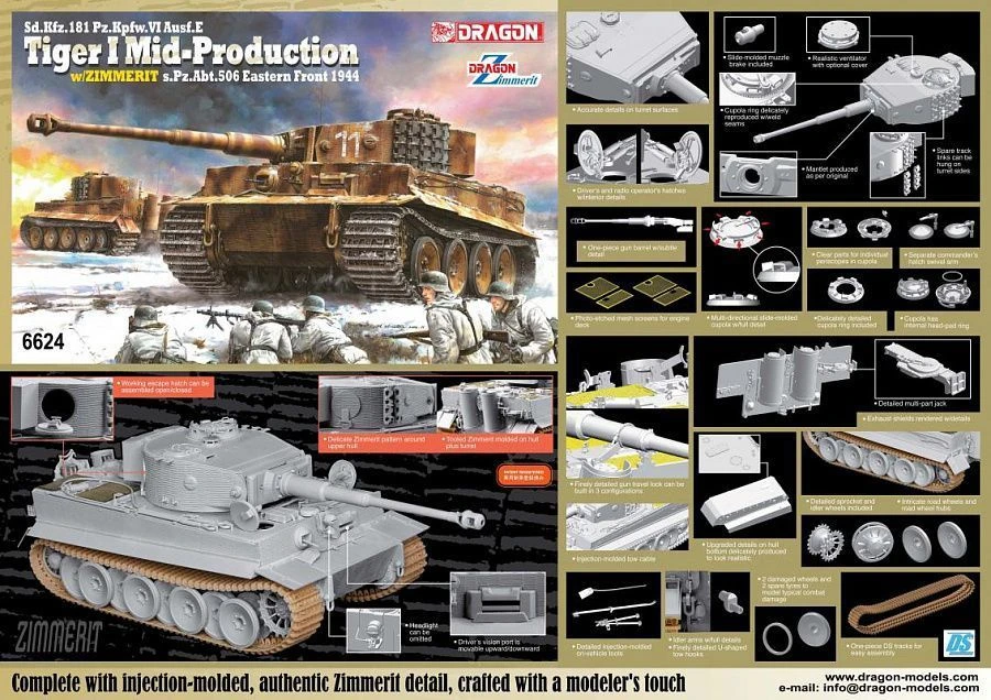 Tiger I Mid Tank Model Kit - s.PzAbt,506