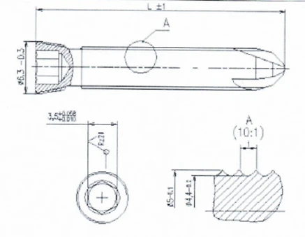 Titanium Alloy Cortical Screw with Conical Thread, 5.0mm x 30mm
