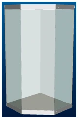 Corner Display Case 1200x1300x2500 mm