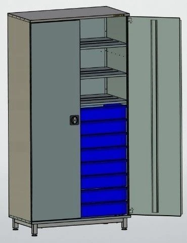 Tool Storage Cabinet with 8 Drawers and 3 Shelves