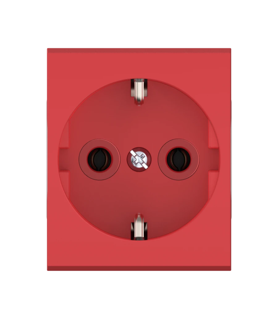 CADUCEUS ALING MODE Concealed Socket with Grounding 16A, 250V~, Red, Art. 651.4