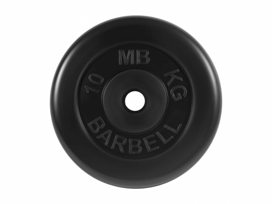 Rubberized Standard Disc, Black, 26mm, 10kg - MB-PltB26-10