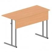 طاولة ذات إطار معدني مقاعد مزدوجة