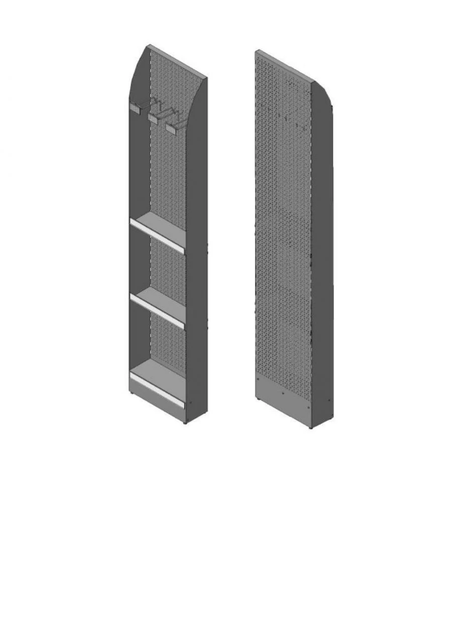 رف جانبي 400x150x2030 لعرض المنتجات
