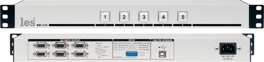 Active Control Panel KR-51C with 5 Buttons, GPI Signals, USB, Built-in Power Supply