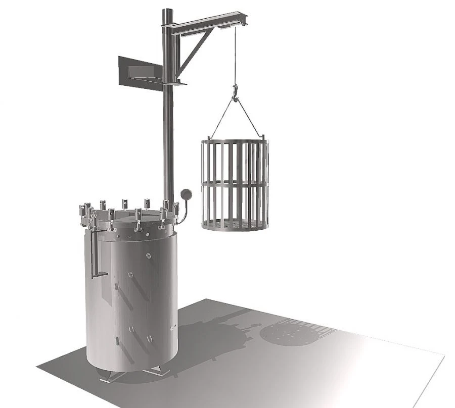 Autoclave Basket Discharge Mechanism - Model Code: 500kg Capacity