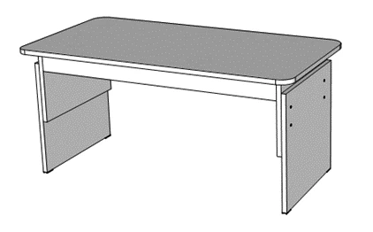 Adjustable Rectangular Table for Two with Tilted Top