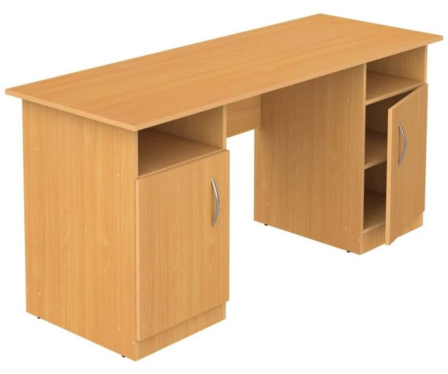 مكتب كتابة مستطيل مع خزانتين