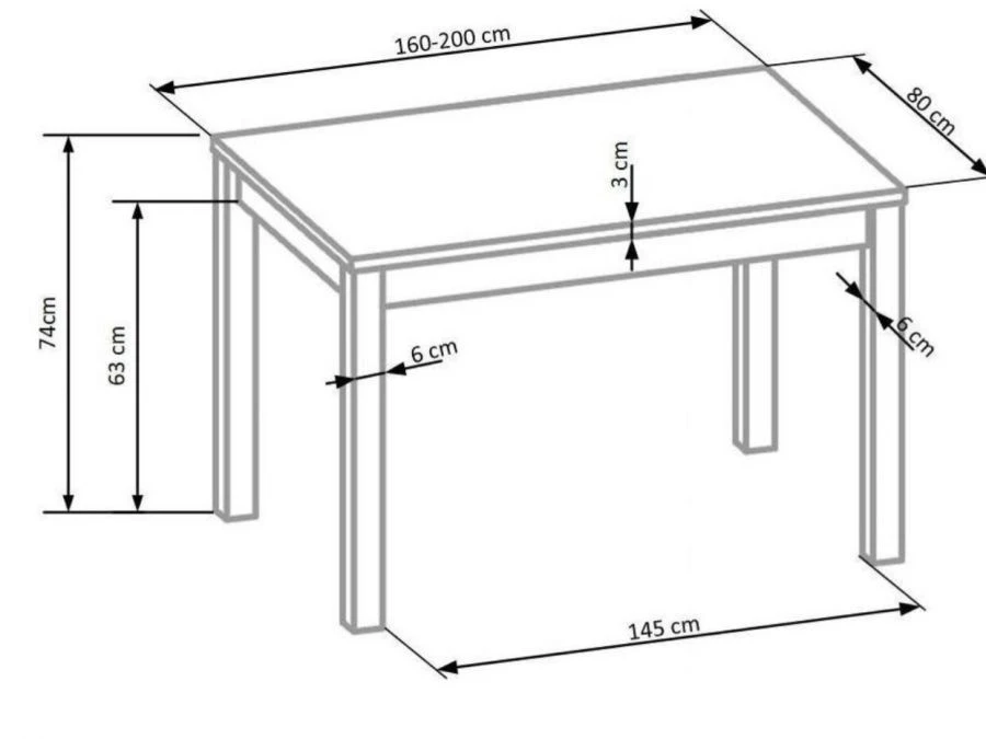 Denver ZDRST-4 Rectangular Dining Table