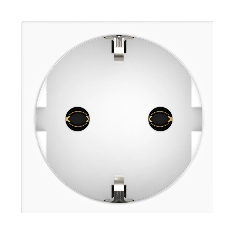 Caduceus Aling Hide Socket with Grounding, 16A, 250V, Horizontal