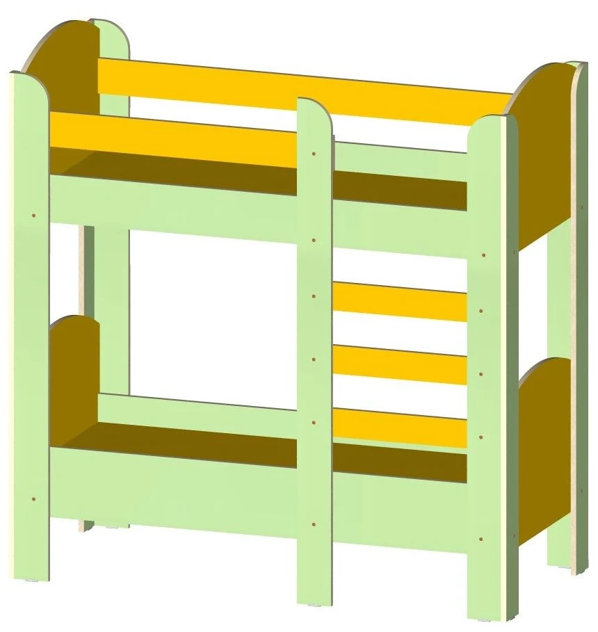 Wooden Bunk Bed for Kids with Ladder, Model 6618