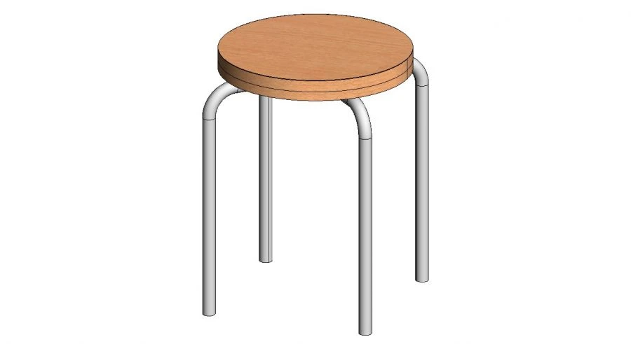 Upholstered Stool with Fabric or Faux Leather Seat - Model T-2