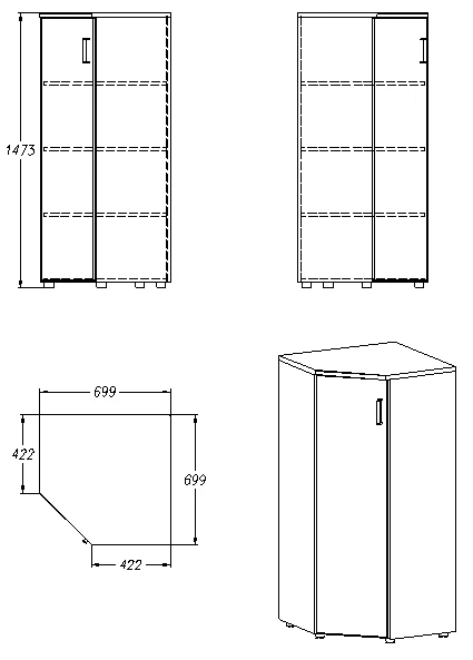 خزانة تخزين للمستندات واللوازم المكتبية - موديل 432.147