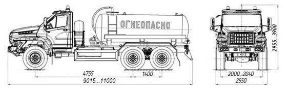 خزان جمع النفط والتكثيف الغازي AKN/AKNS 4680M8-10 على هيكل URAL 4320