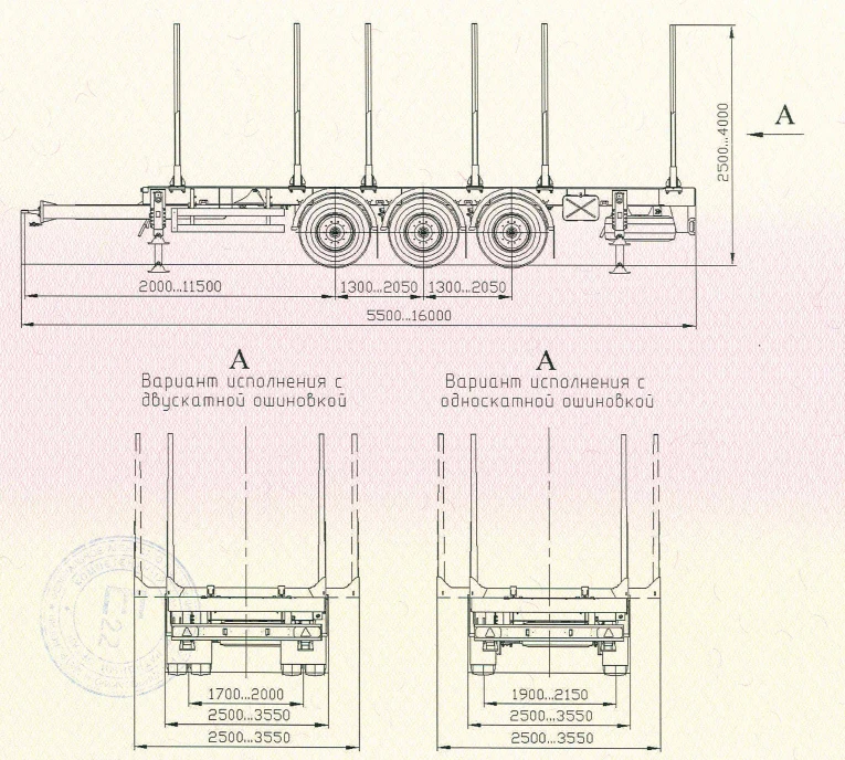 Sliding and Non-Sliding Timber Transport Trailer 85663C