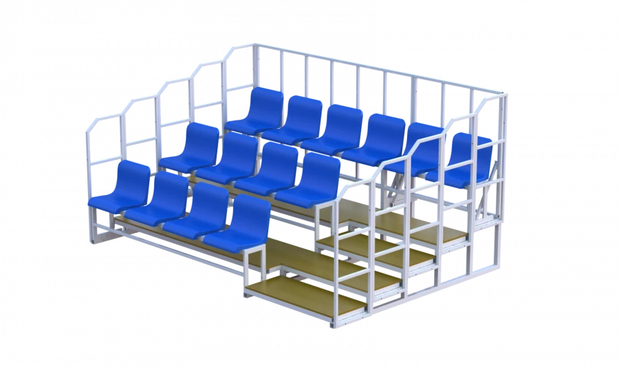 Portable Folding Bleachers with Metal Frame