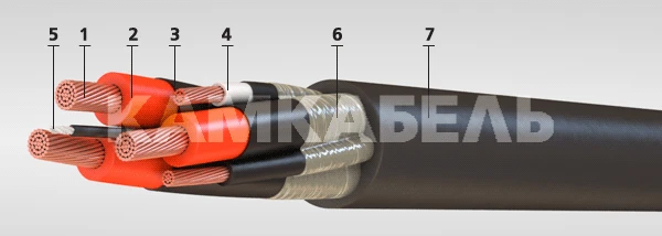 Flexible Power Cable with Copper Conductors and Rubber Insulation
