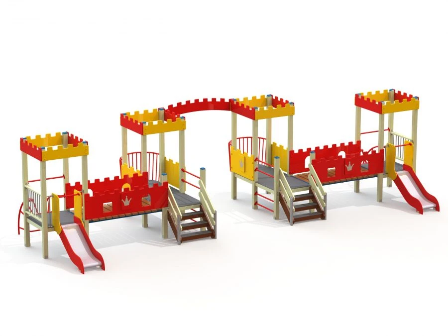 Children's Play Complex with Four Towers, Height 700mm - DIC 4.20
