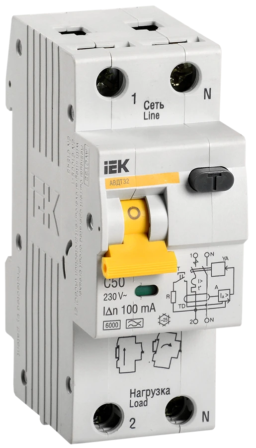 Differential Current Circuit Breaker AVDT32 C50 100mA IEK