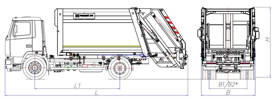 Rear-Loading Garbage Truck Model MK-3546-02