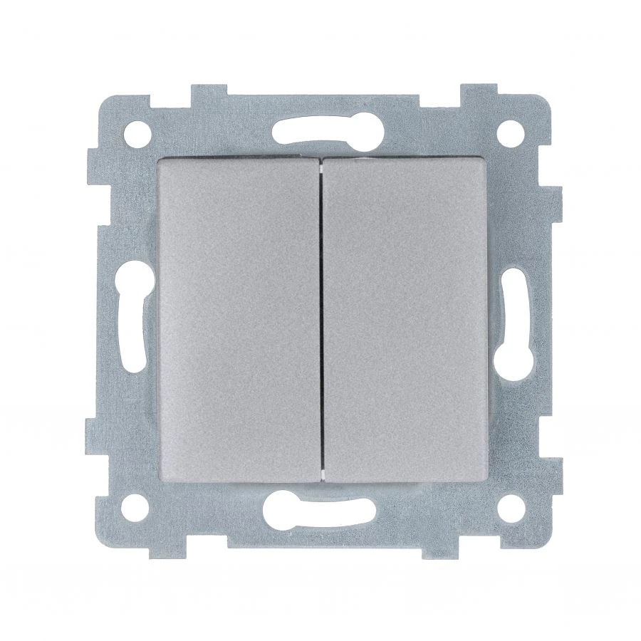 MARIA" Two-Button Switch Mechanism for Concealed Installation S510-439 Aluminum