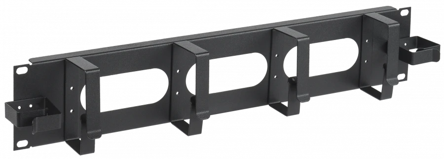 ITK Cable Organizer 2U with 2 Horizontal and 4 Vertical Rings, Black