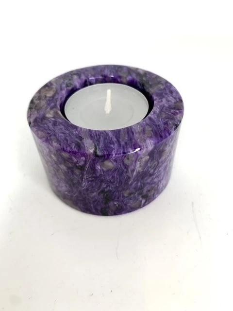 Round Candle Holder (Charoite)