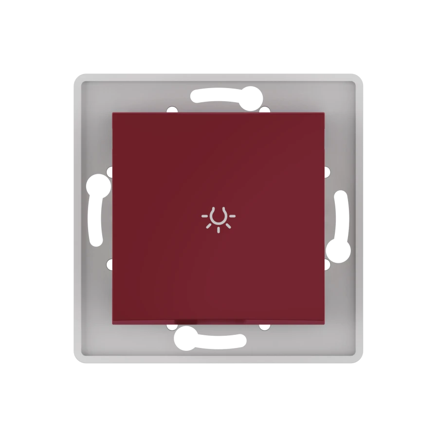 Caduceus Aling Prestige Hidden Installation Light Switch 10A, 250V, Burgundy, Model 6009.3