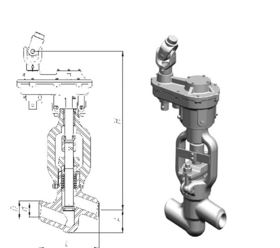 Stop Valve with Actuator DN32/PN25.0 Model 1055-32-CZ