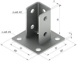 قاعدة SM-F3، بأبعاد 100x100x94 مم، فولاذ مجلفن