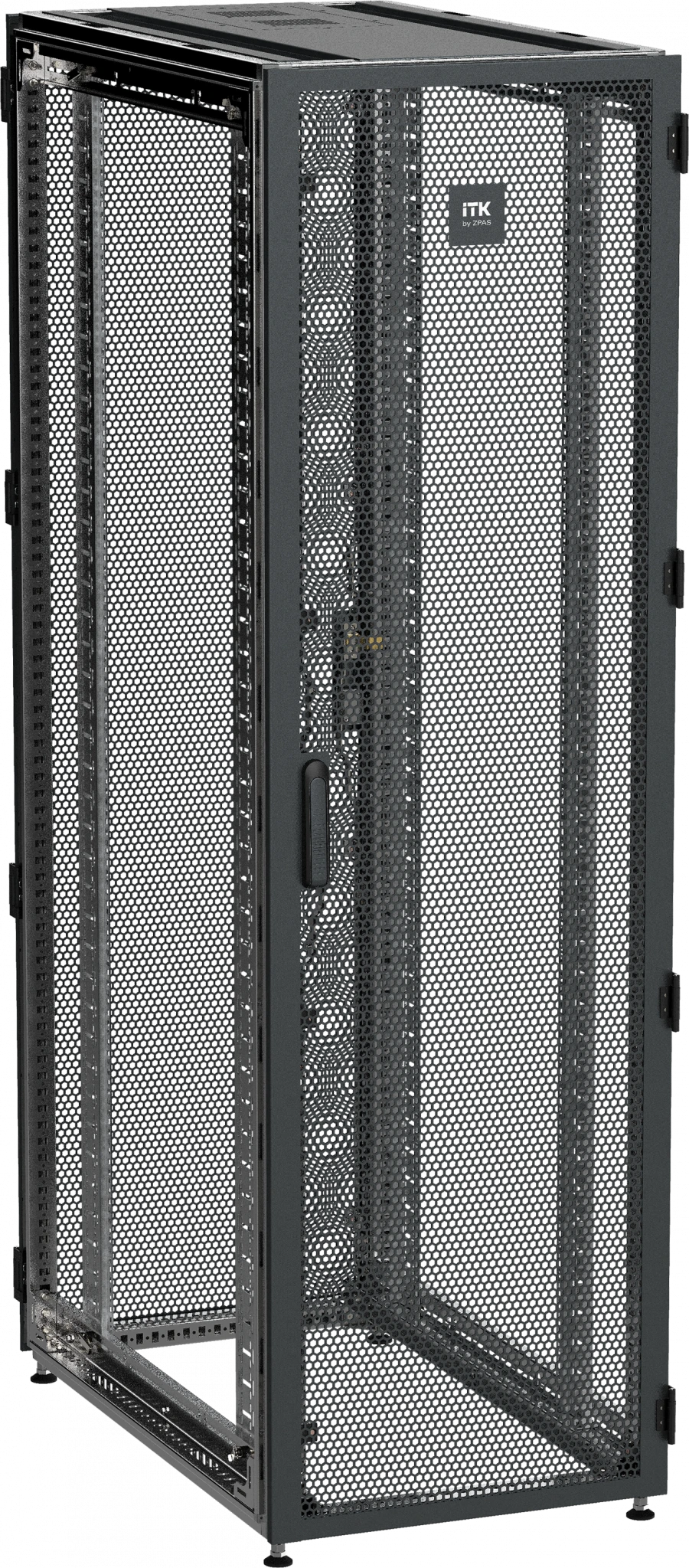 19" Server Cabinet ITK by ZPAS 47U 600x1200mm Single Door Black ZP05-47U-0612-PP-R