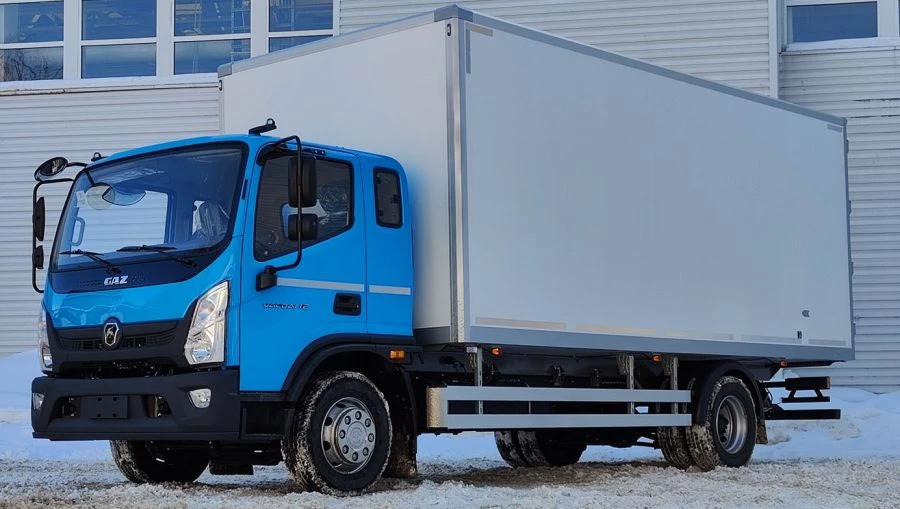 Two-Axle Cargo Truck for Versatile Transport with High Sides and Tent Valdai C4DR73