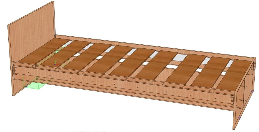 Single Bed for Adults - 1 Place, 16mm MDF