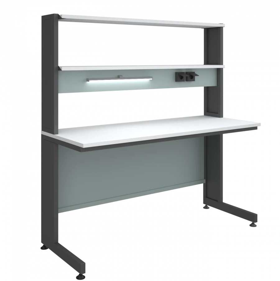 High Laboratory Table with Overhead Unit 2