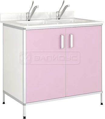 Double Sink Cabinet TM-2KN with Round Aluminum Frame