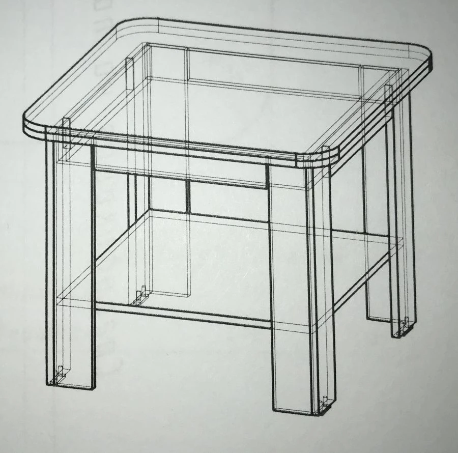 Wooden Coffee Table with Closed Shelves