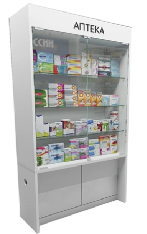 Narrow Pharmacy Display Cabinet "900" Model "OOO SPECTR