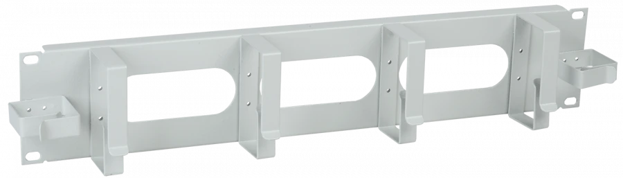 ITK Cable Organizer 2U with 2 Horizontal and 4 Vertical Rings, Gray