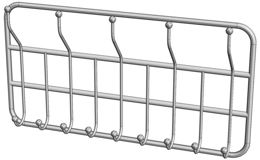 شماعة جدارية مع 5 خطافات و9 خطافات للملابس العلوية - نموذج VN-2