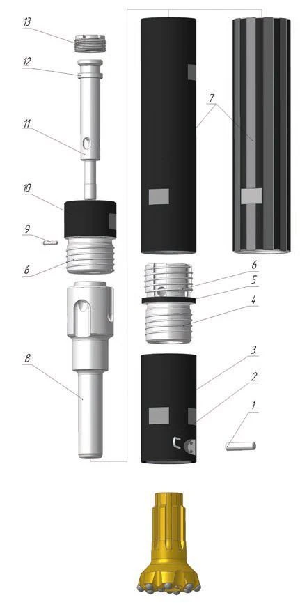 Pneumatic Hammer P-110-2.8SH for Rock Drilling Applications