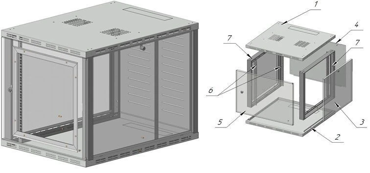 Wall-Mounted Telecommunications Cabinet 12U 600x600x800mm