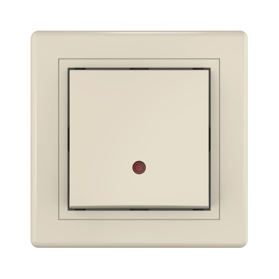 CADUCEUS ALING PRESTIGE Hidden Single Switch with Indicator 10AX, 250V, Beige, Model 628