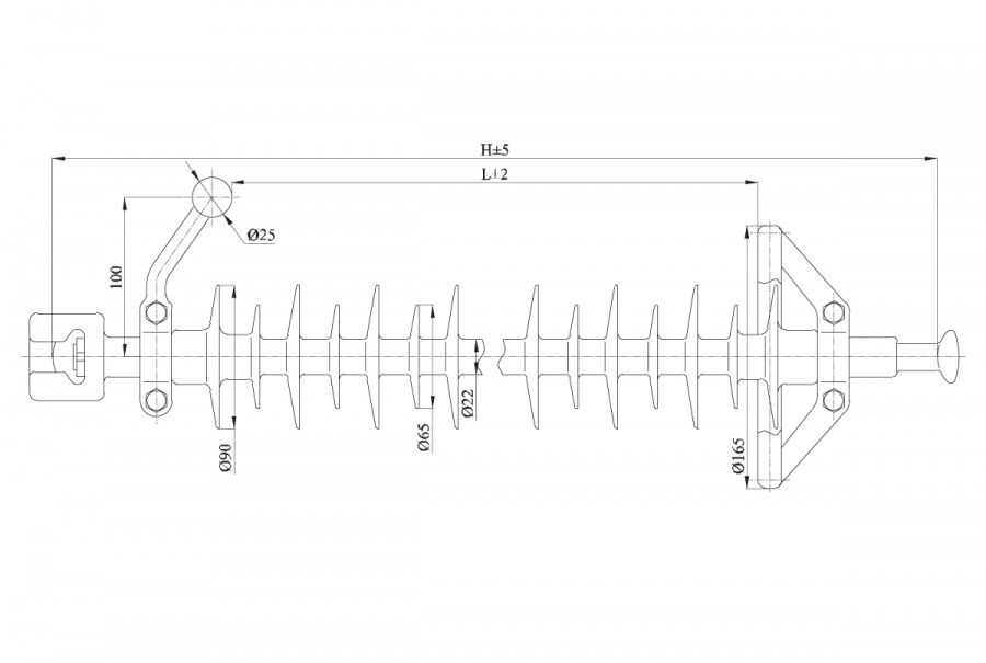Line Insulator with Silicone Composite Coating LK 120/220-IG-5 GP
