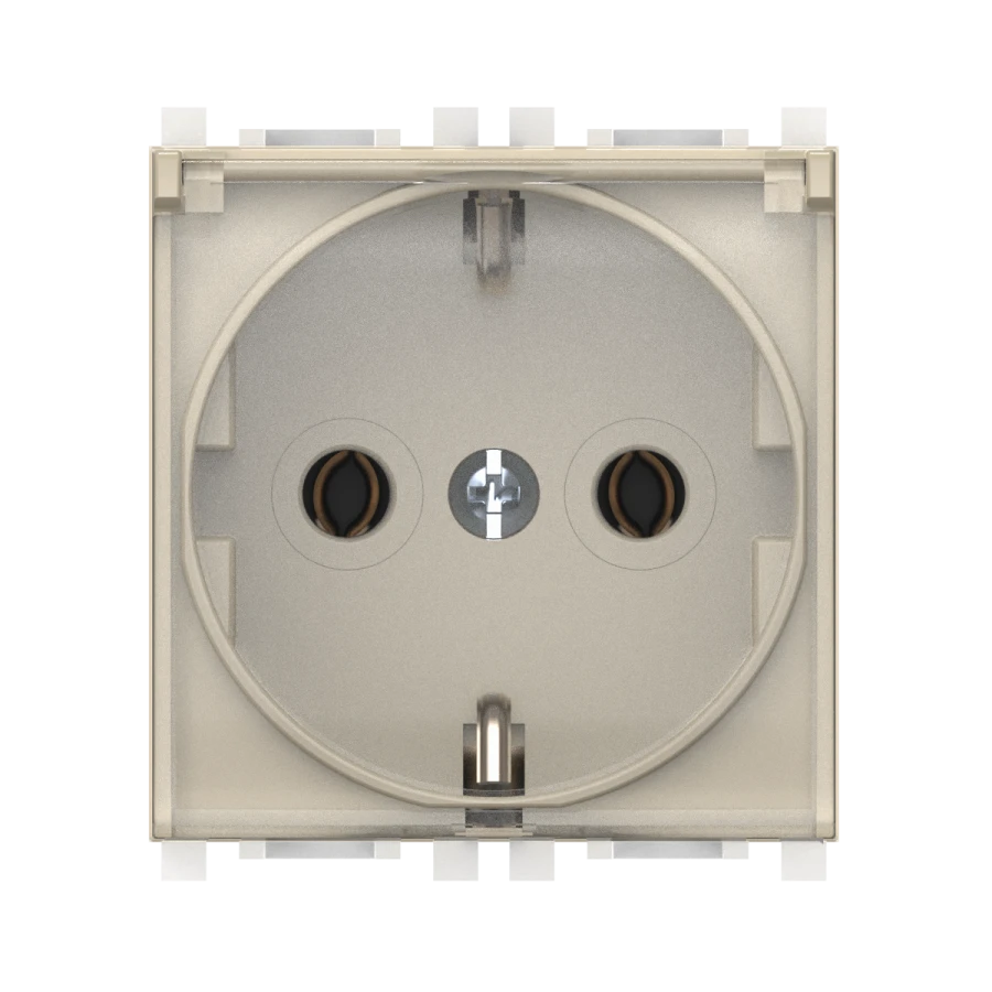 Caduceus Aling Experience Hidden Socket with Grounding 16A, 250V, Beige, Model 74103.9