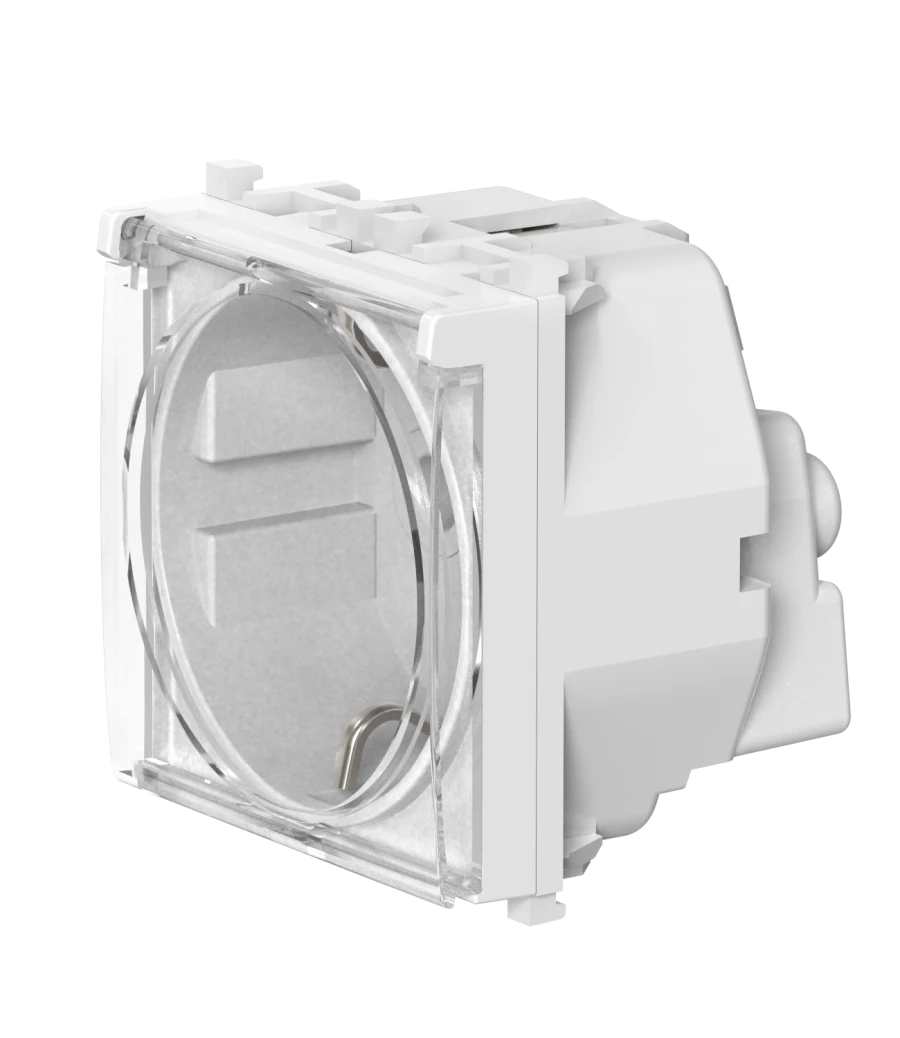 CADUCEUS ALING Experience Antibacterial Single-Pole Socket with Grounding and Cover, 16A, 250V, Model A74104.0T