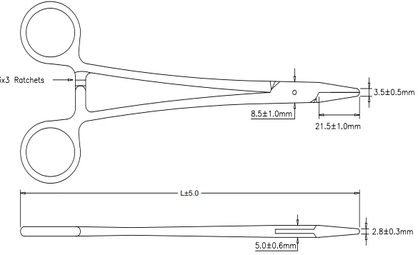 Surgical Needle Holder with Carbide Inserts 21.5050.18
