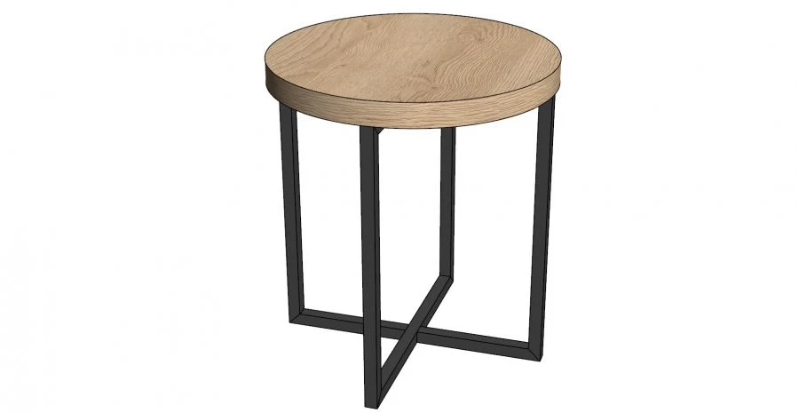 Round Coffee Table with Metal Frame D600