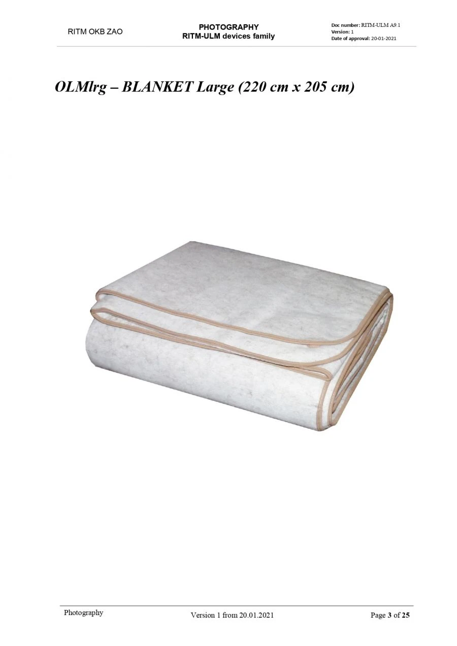Multi-layer Therapeutic Blanket "RITM-ULM" Large Size