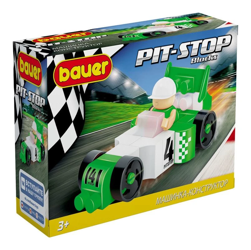 Children's Developmental Construction Toy Racer Car Set "Pit Stop" by Bauer